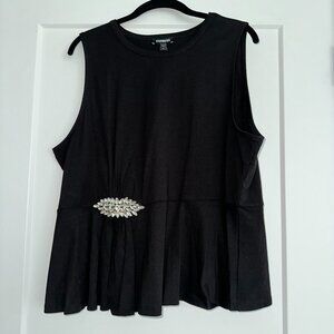 Express Embellished Peplum Tank Top